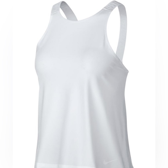 Nike Elevated Elastika Dri-Fit Just Do It Loose Fit Strap Tank Top White Size XL - Picture 3 of 12
